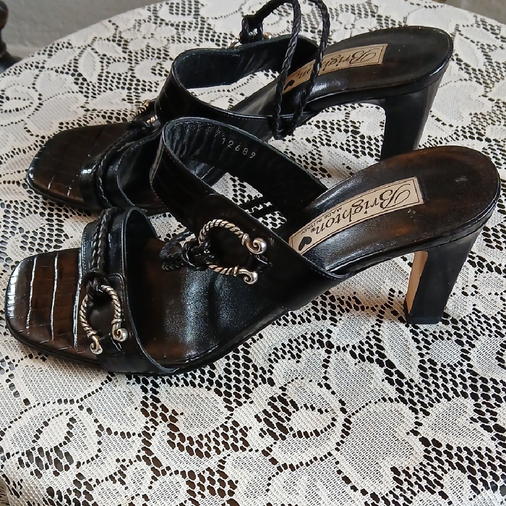 Brighton Black Sandals with Glossy Straps - Picture 2 of 9